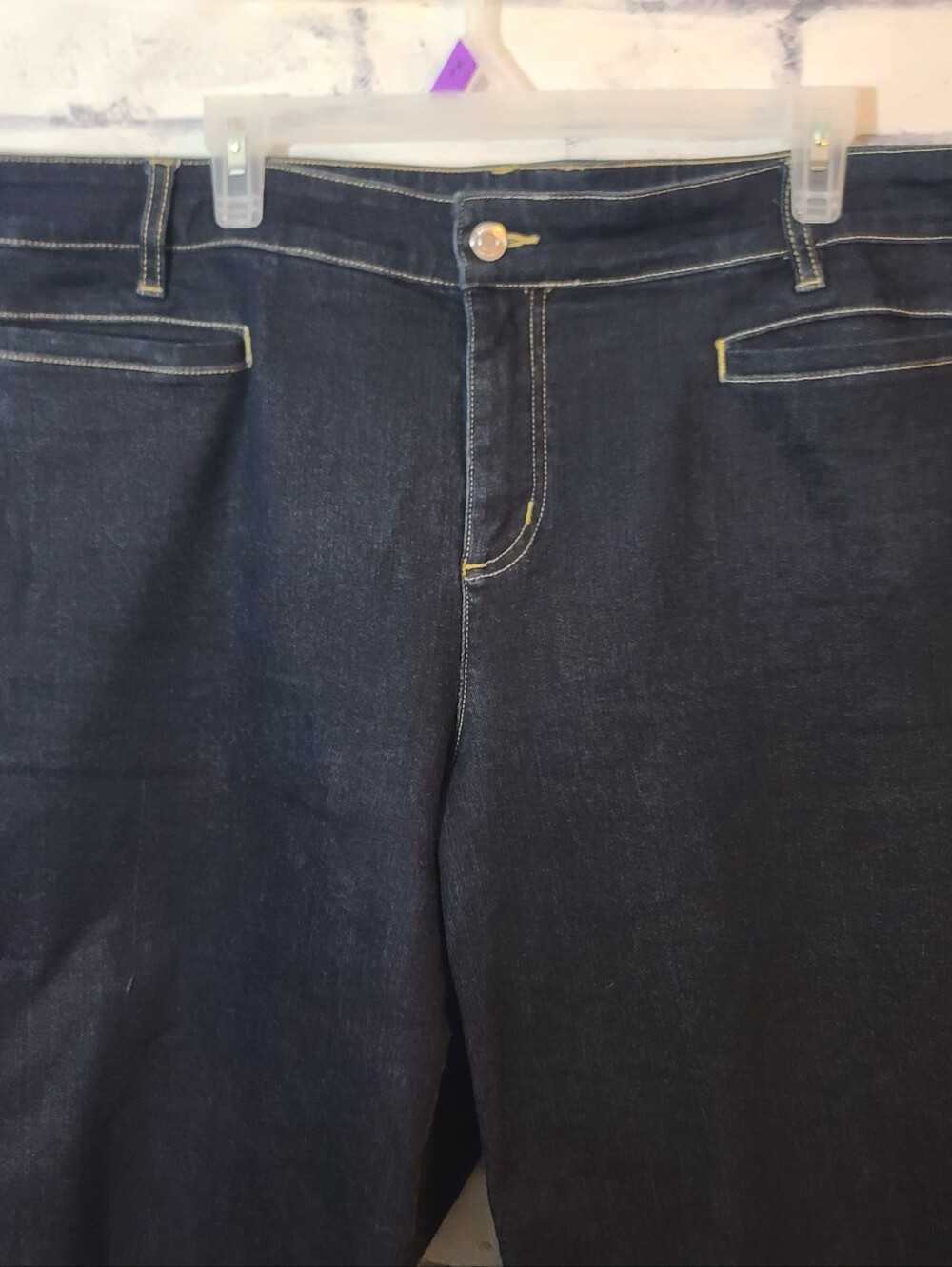 Lands' End Mid Rise Wide Leg Crop Jeans Dark Wash Blue Sz 22W - Picture 4 of 6